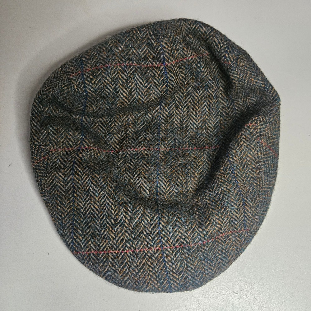 Jonathan Richard Ireland Wool Tweed Flat Cap Herringbone Newsboy Hat XL 7 5/8 62